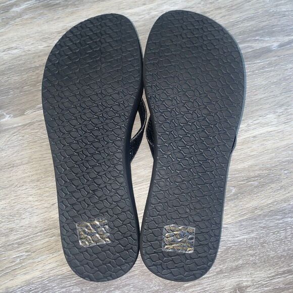 Reef Cushion Black Soft Rubber Insoles Flip Flops Women's sz 11 - Picture 5 of 10